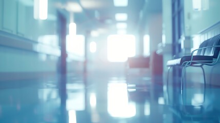 Poster - Abstract blurred hospital and clinic interior for background : Generative AI