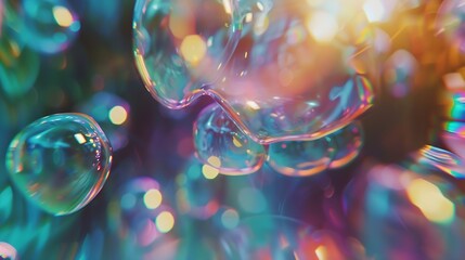 Fototapete - Blurred refraction light bokeh or organic flare overlay effect : Generative AI