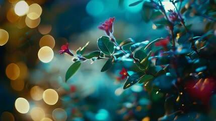 Aufkleber - Abstract bokeh night garden in city background : Generative AI