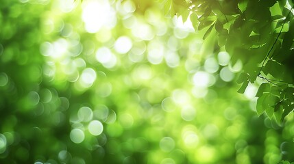 Aufkleber - green blurred nature background image : Generative AI