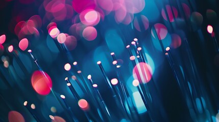 Leinwandbilder - Abstract background of fiber technology lights : Generative AI