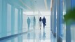 Business people walking in the office corridor : Generative AI