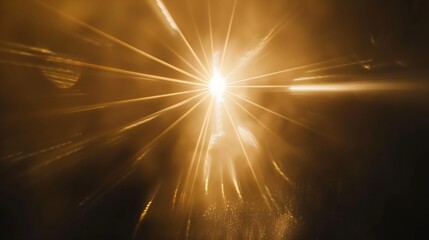 Aufkleber - Sun Light Overlay Sun rays overlay Sun rays light isolated on black background for overlay design transparent sunlight special lens flash light effect front sun lens flash light of rad : Generative AI