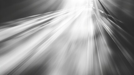 Poster - Abstract background with diffused tracks of bright white rays against dark blurred surface : Generative AI