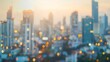 © Generative AI - Abstract blur city estate building in morning view background Cityscape skyline from top office window view Blurred outside bokeh real architecture modern company construction town mor : Generative AI