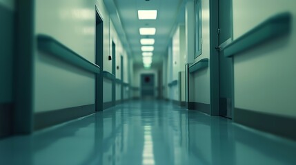 Poster - Hospital hallway reception clinic Unfocused background : Generative AI