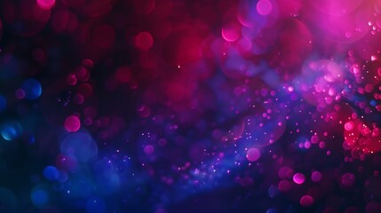Aufkleber - Blur neon background Color glow Light flare Bokeh sparks texture Defocused blue red purple flecks rays on dark abstract overlay : Generative AI