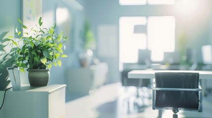 Aufkleber - blur image of hospital office room with table and chairs for background usage : Generative AI