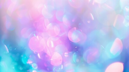 Aufkleber - Holographic Unicorn Gradient Trendy neon pink purple very peri blue teal colors soft blurred background : Generative AI