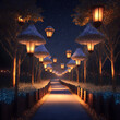 Line a pathway with glowing lanterns wallpaper