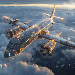 Wall Mural - An airplane full of sensors on it.