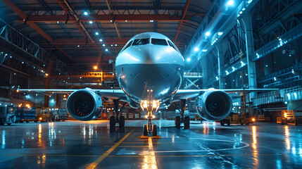 Wall Mural - Airplane in the airport, Ensuring data security and compliance in aviation software