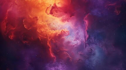 Wall Mural - harmonious nebula cloud patterns swirling in abstract shape, colorful cosmic digital art background