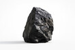 chunk of coal isolated on plain white studio background