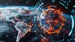Virus protection behind futuristic guard shield on planet Earth, 3D illustration