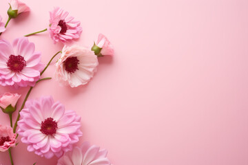 Poster - A pink background with flowers on it