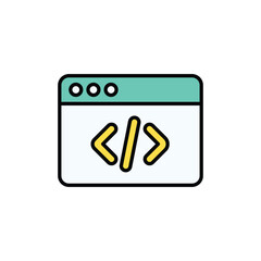 Coding icon design with white background stock illustration