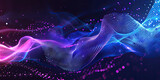 Fototapeta Abstrakcje - Abstract blue and purple background with wavy dots technology digital concept
