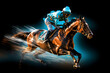 horse graphic  jockey racing in night johansson's horse graphic