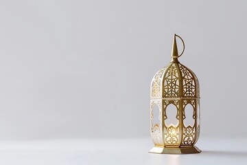 Wall Mural - Lantern on a white background. Islamic ornament background.