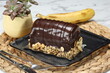chocolate cake with banana and nuts