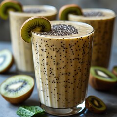 Poster - kiwi vitamin cocktail in a glass