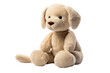 Stuffed Dog Sitting on White Background. On a White or Clear Surface PNG Transparent Background..