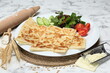 traditional Turkish  flatbread with kashar cheese