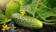 Fresh cucumber in the garden
