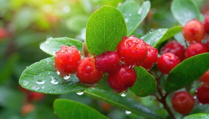 Wall Mural - Fresh bunchberry in the garden