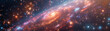 Space Explorer, Spacesuit, Brave adventurer exploring distant galaxies using wormholes for instant transportation, Dazzling cosmic backdrop, Realistic, Golden hour, Depth of field bokeh effect
