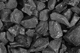 Fototapeta Desenie - Coal. black crushed stone background texture close-up. rubble in a heap.