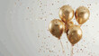 gold balloons with gold glitter and sparkles are a symbol of the new year.