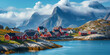 Picturesque village on coast of Greenland