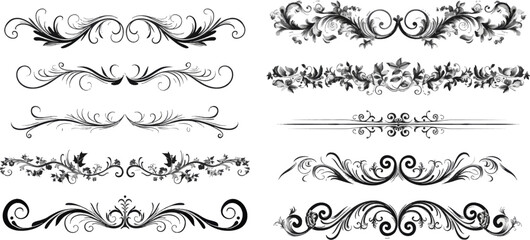 Wall Mural - Curly branches. Swirly design elements, antique decor