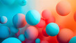 Abstract background with colorful balls. 3d rendering,