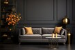stylist and royal Chic modern luxury aesthetics style living room in gray tone, space for text, photographic