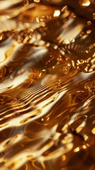 Sticker - liquid gold texture, luxurious golden waves, abstract wealth concept