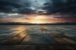 stylist and royal Dark concrete runway street floor with horizon and cloud sky background