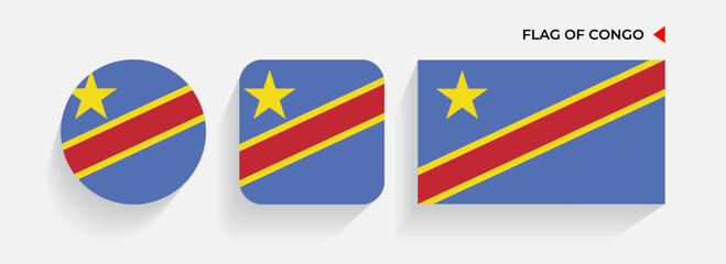 Wall Mural - Congo Flags arranged in round, square and rectangular shapes