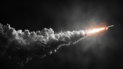 Aufkleber - Realistic modern effect of smoke from a rocket launch. Foggy trail of an aircraft or jet. Plane condensation track isolated on a transparent background.