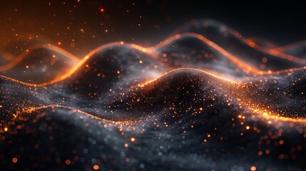 Leinwandbilder - Isolated shimmering waves with light effect. Glittering star dust trail. Abstract motion. Magic lines. Neon effect.