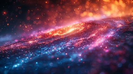 Aufkleber - In the VFX design element, futuristic space particles are encapsulated in a bright round energy structure. Abstract colorful lights background animations are the power rays of power electric and