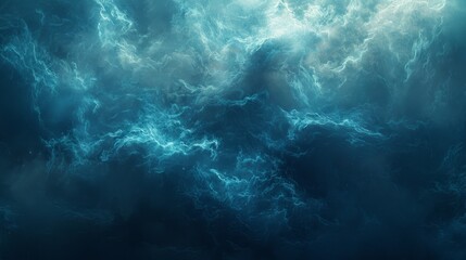 Aufkleber - Illustration showing blue-gray smoke on a dark background. Modern illustration.