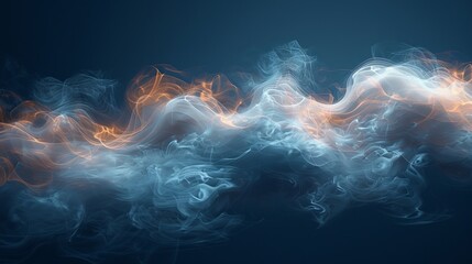 Sticker - An element of modern design illustrating realistic smoke clouds. Smoke is emitted from burning objects. Fog effect is transparent. White steam is created and mist is created.