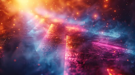 Poster - Backdrop of neon light arrows