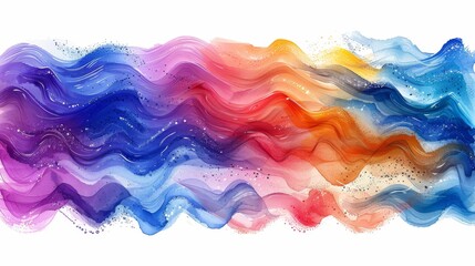 Fototapete - Multicolored brush strokes. Gradient Abstract shapes colorful fluid paint. Collection of isolated holographic chameleon design elements shimmering in shimmering colors. Modern illustration.