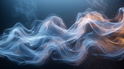 Aufkleber - Flows of air on a transparent background. Abstract light effects blowing from an air conditioner or purifier. Fluid motion with blurs.