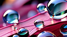 Water Drops On A Colorful Background. 3d Rendering, 3d Illustration.