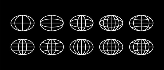Globe icon symbol. Retro futuristic vector elements